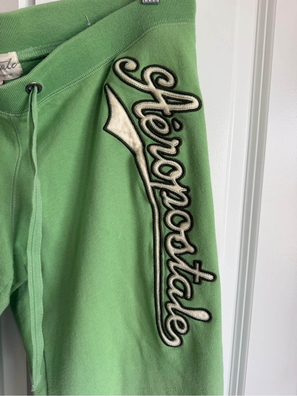 Aeropostale Lime Green sweatpants with Embroidered Script
